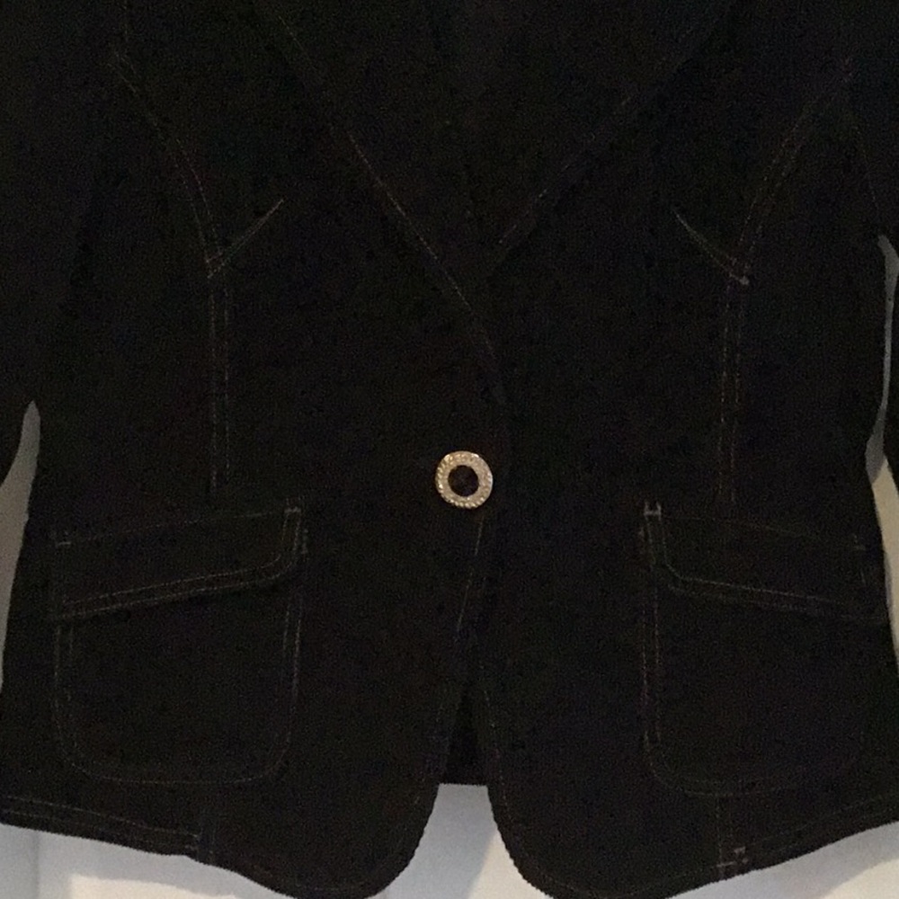 French Cuff black corduroy jacket - Picture 2 of 5